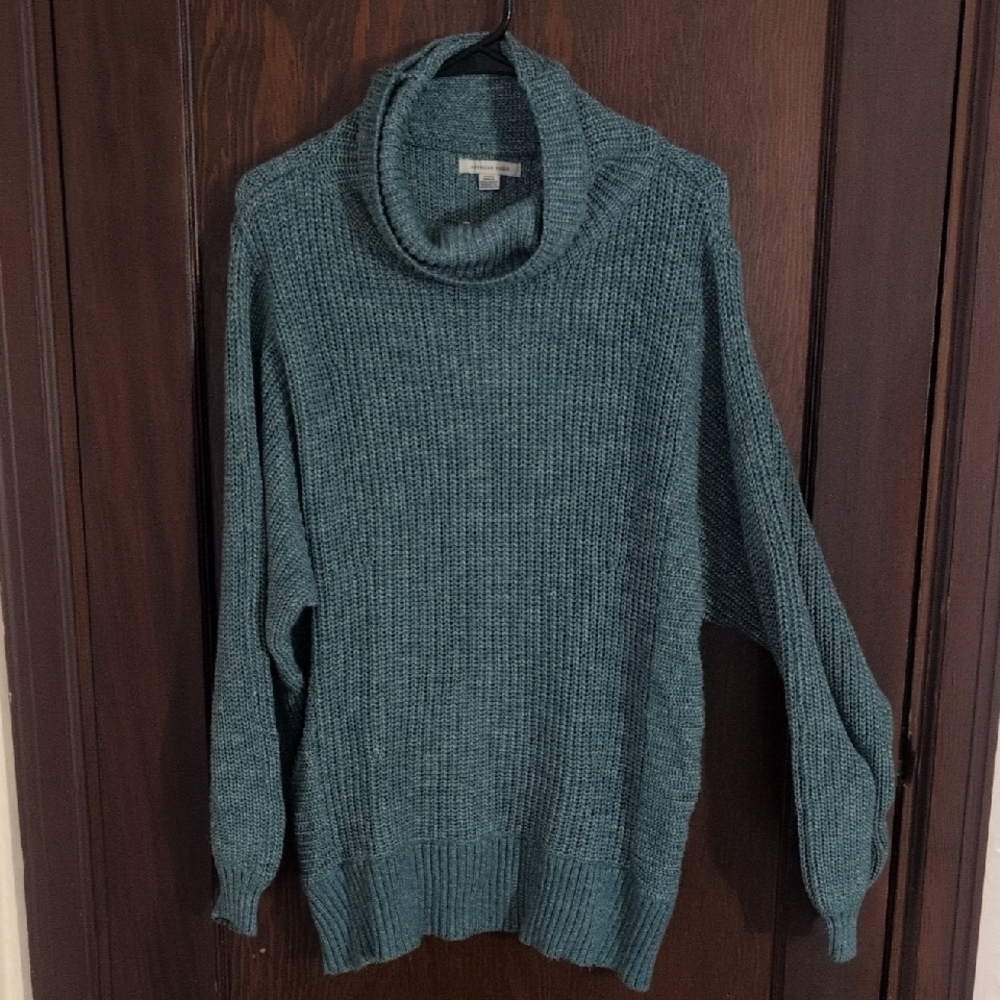 American Eagle Seafoam Green Knit Cowl Neck Chunky Sweater Size Large